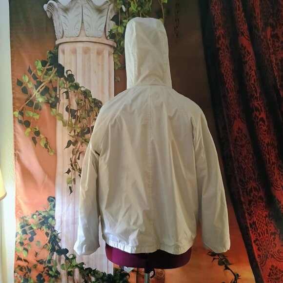 VGUC: Weather Tamer Sze. XL White & Grey Reversable Windbreaker With Hood - Picture 2 of 6